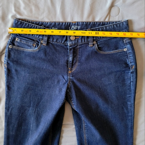Loft Curvy Flare Jeans - Sz 8, Dark Blue - Picture 8 of 10